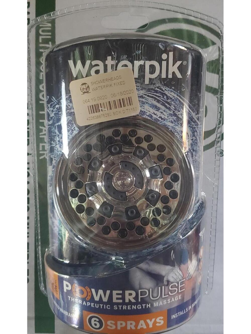 Waterpik 6-Mode Powerpulse Therapeutic Massage Showerhead Chrome XAU-643E.